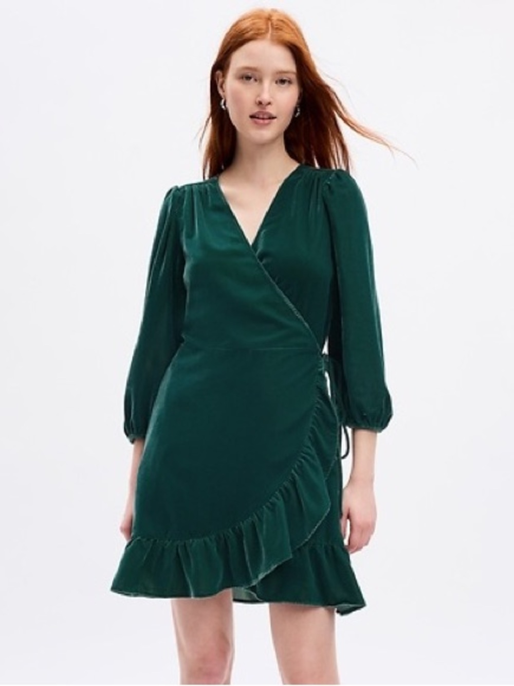 Gap Velvet Wrap Mini Dress featuring a wrap style  / Size LT